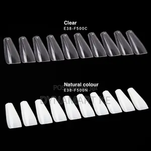 600pcs Nail Tips Natural Clear, Assorted Sizes for Acrylic Stickons