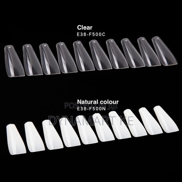 600pcs Nail Tips Natural Clear, Assorted Sizes for Acrylic Stickons - thumbnail 2