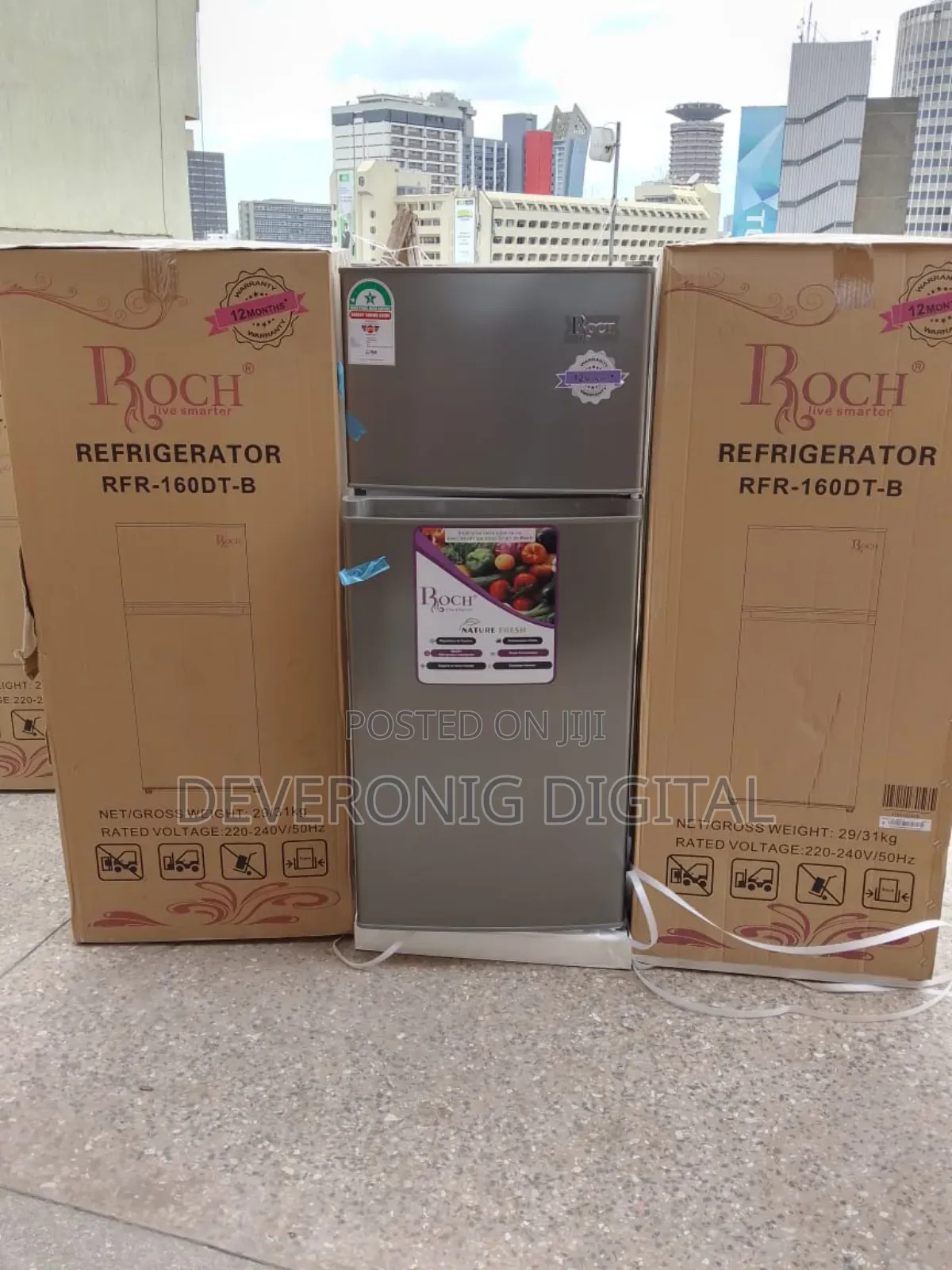 Roch 128litres RFR-160dt-B Double Door Refrigerator