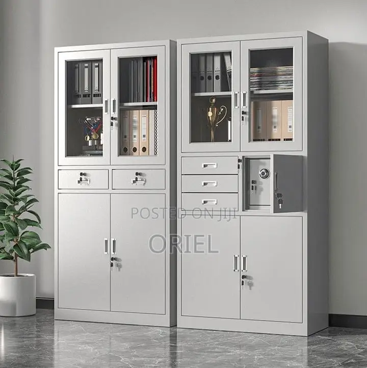 Cabinets; Fire-Resistant Metal Office Cabinet With Safe Box
