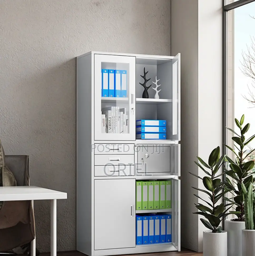 Cabinets; Fire-Resistant Metal Office Cabinet With Safe Box