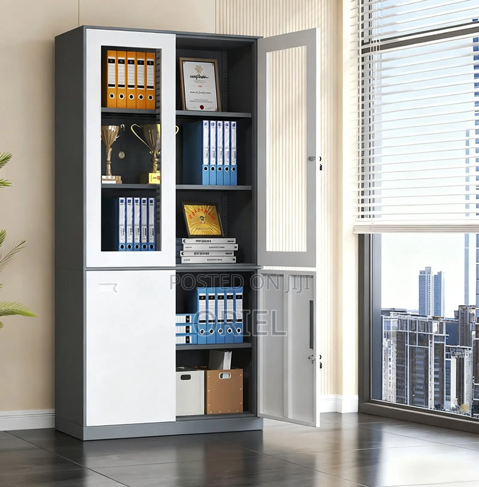 Cabinets; Fire-Resistant Metal Office Cabinet With Safe Box