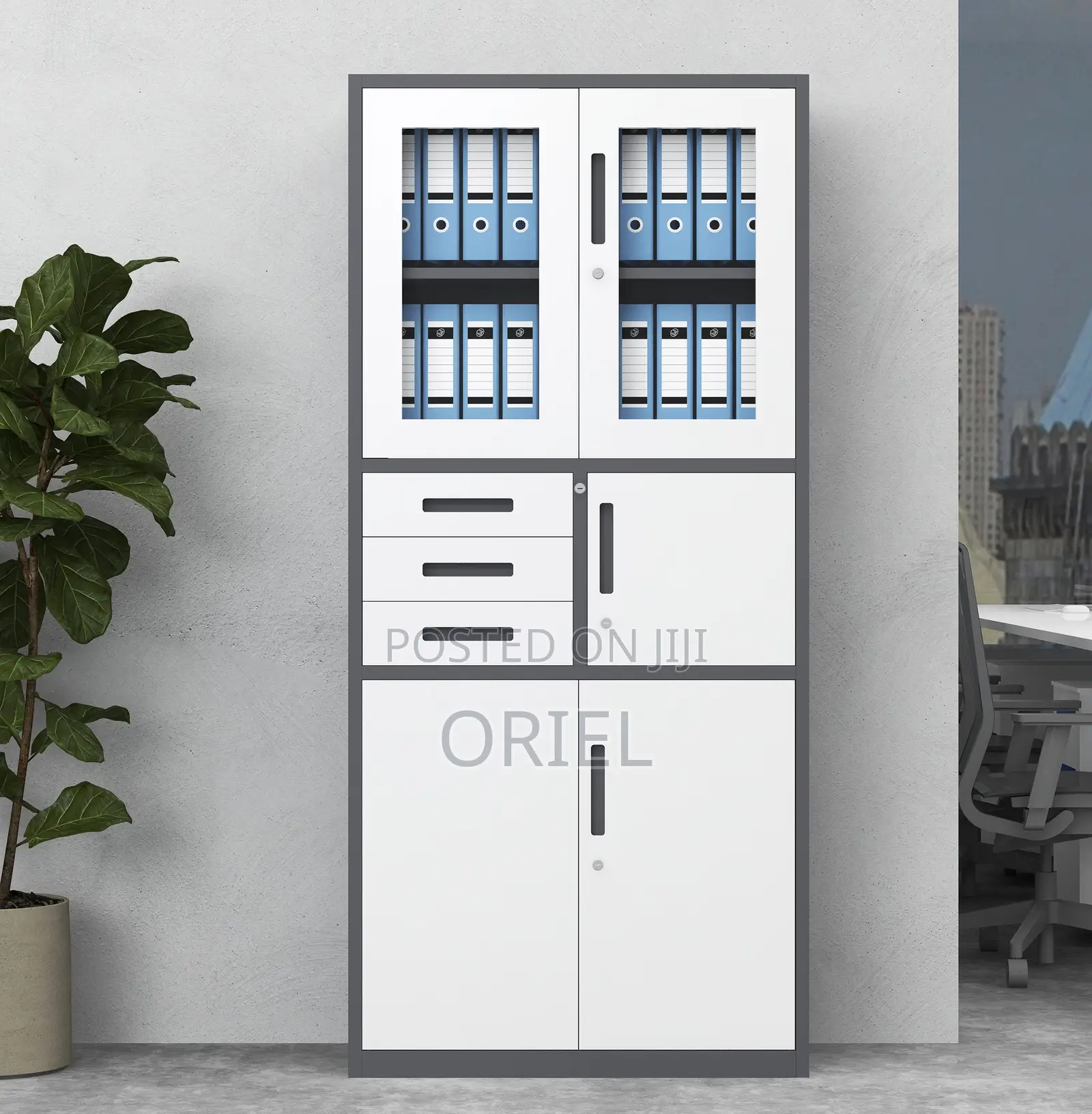 Cabinets; Fire-Resistant Metal Office Cabinet With Safe Box