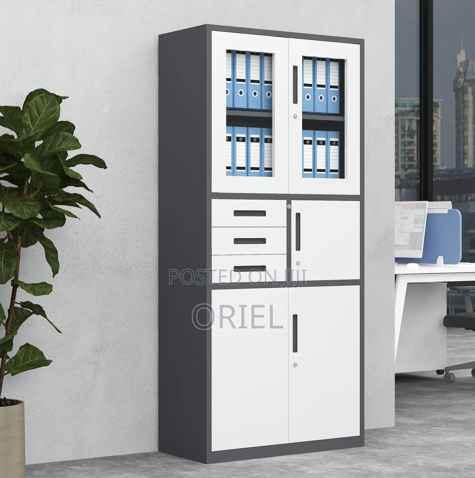 Cabinets; Fire-Resistant Metal Office Cabinet With Safe Box