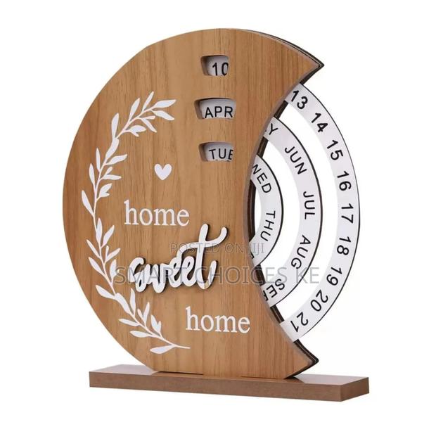 Moon Shaped Wooden Perpetual Calendar Decor
Colours: Brown