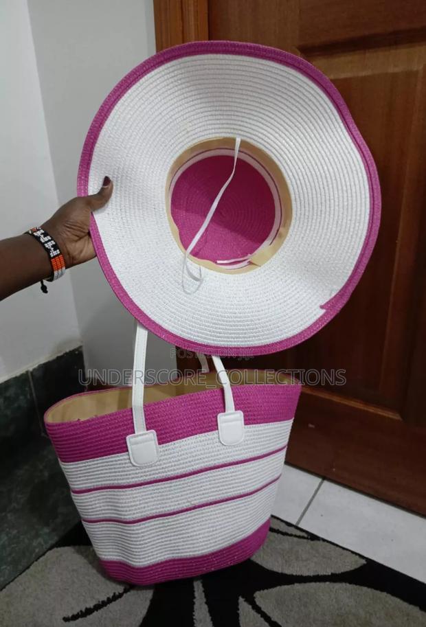 Summer Straw Woven Beach Bag and Hat - main view