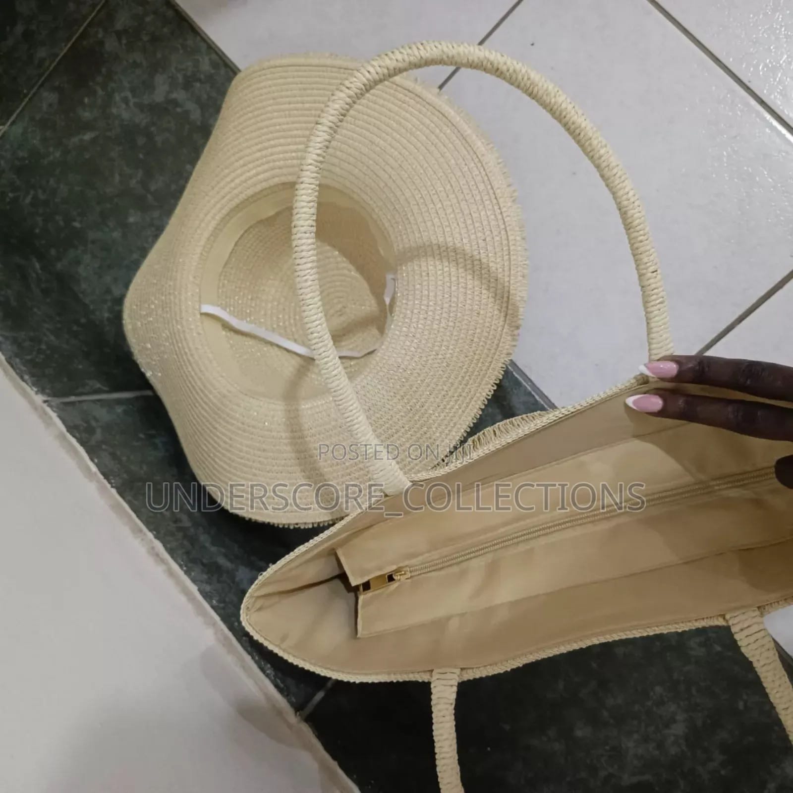 Summer Straw Woven Beach Bag and Hat