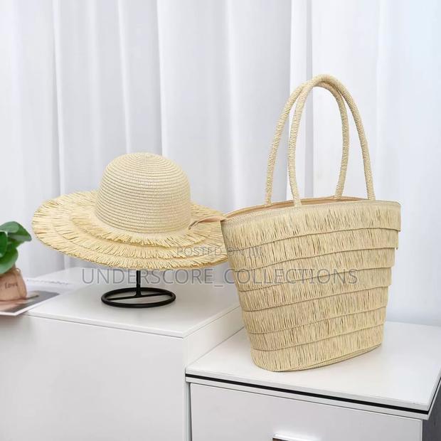 Summer Straw Woven Beach Bag and Hat - thumbnail 7