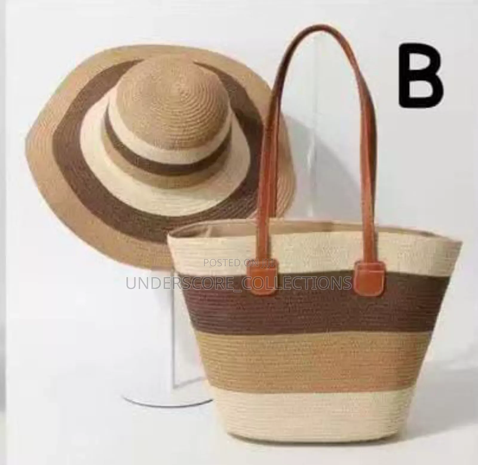 Summer Straw Woven Beach Bag and Hat