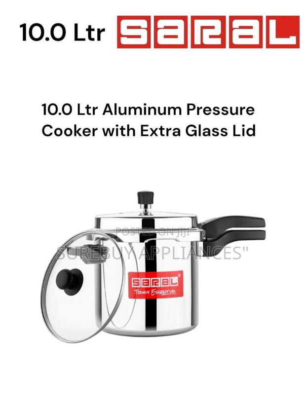 Large 10 L Aluminum Cooker Pot With Glass Top Safety Handles