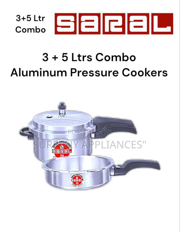 3 L + 5 L Aluminium Pressure Cooker Combo Set