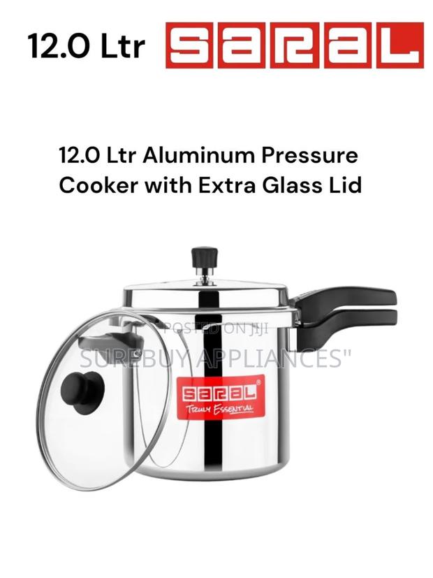 Large 12 L Heavy-Duty Aluminum Cooker With Clear Tempered Lid