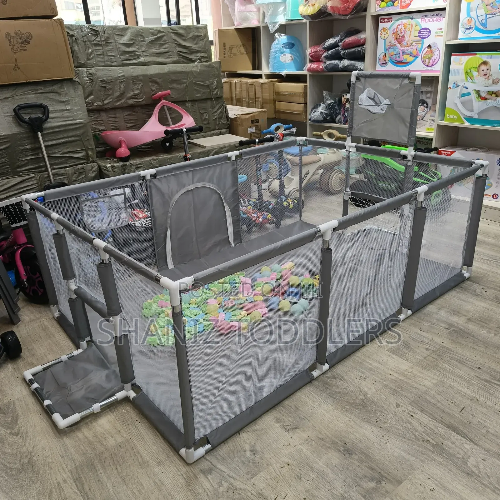 Grey Kids Play Yard
