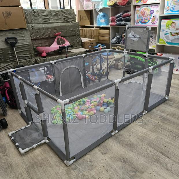 Grey Kids Play Yard - main view