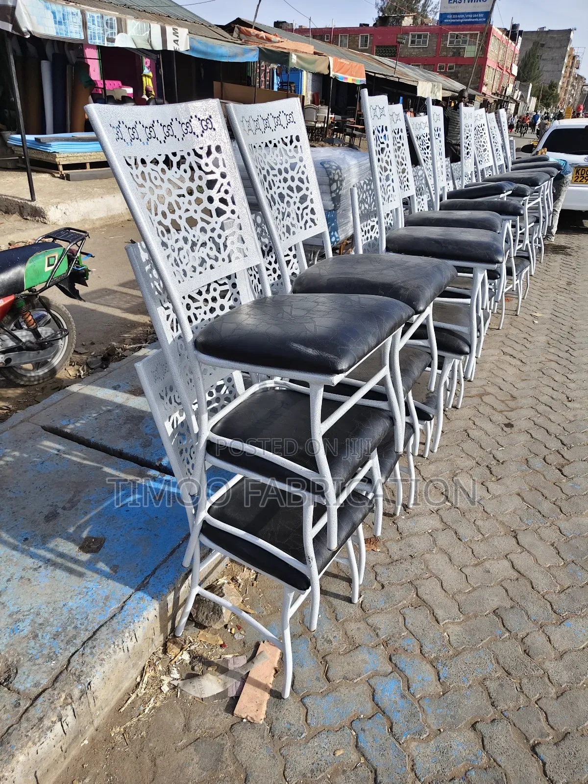 Restaurants Chairs Design Backrest Sheet, Black and White