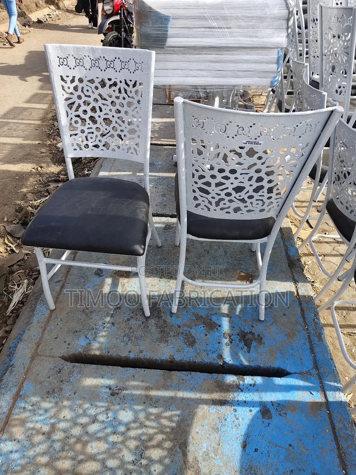 Restaurants Chairs Design Backrest Sheet, Black and White