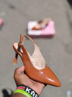 Brawn Beige Plain Kitten Heels - thumbnail 2