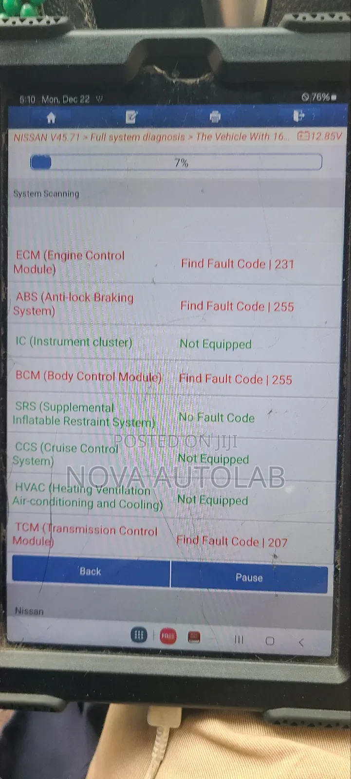Vehicle Diagnostics and Vehicle Healthscan