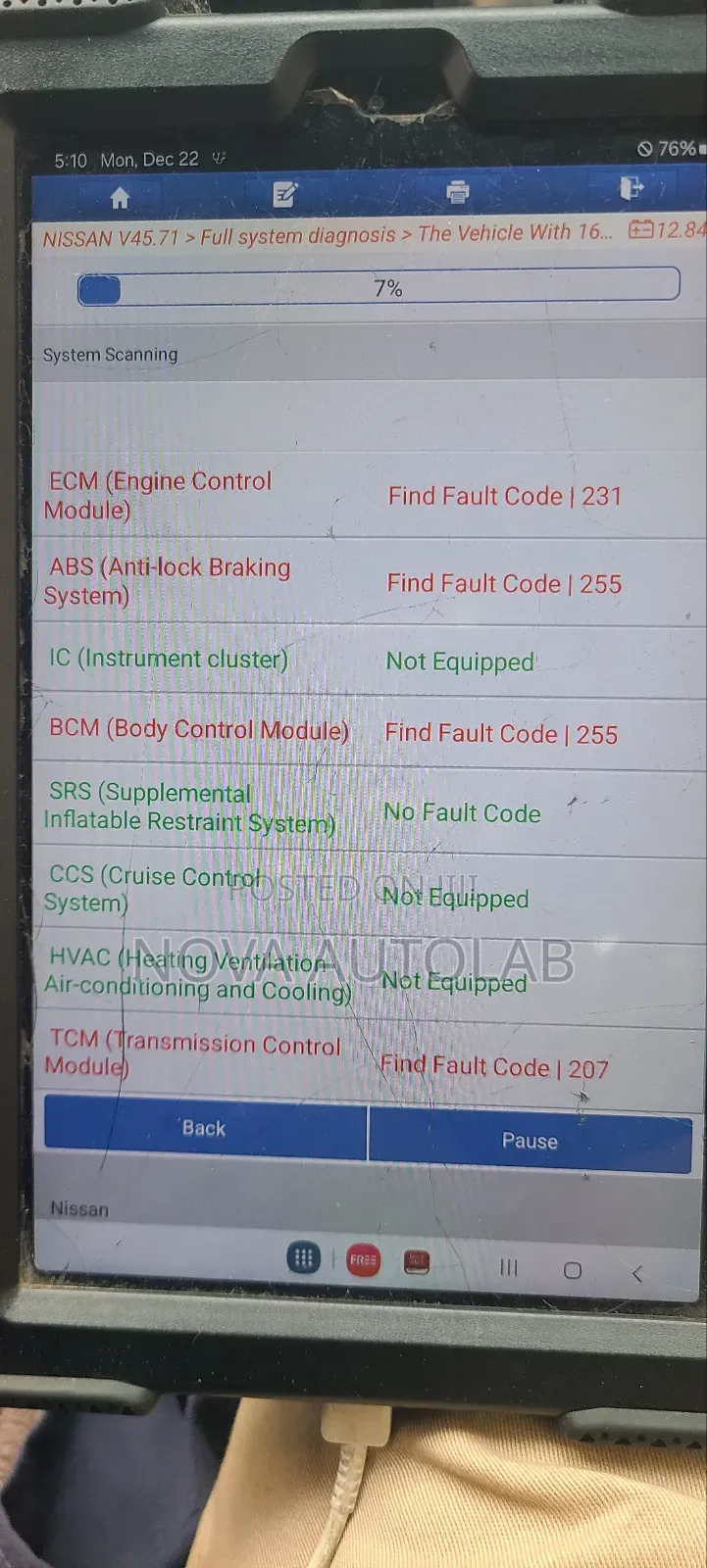Vehicle Diagnostics and Vehicle Healthscan