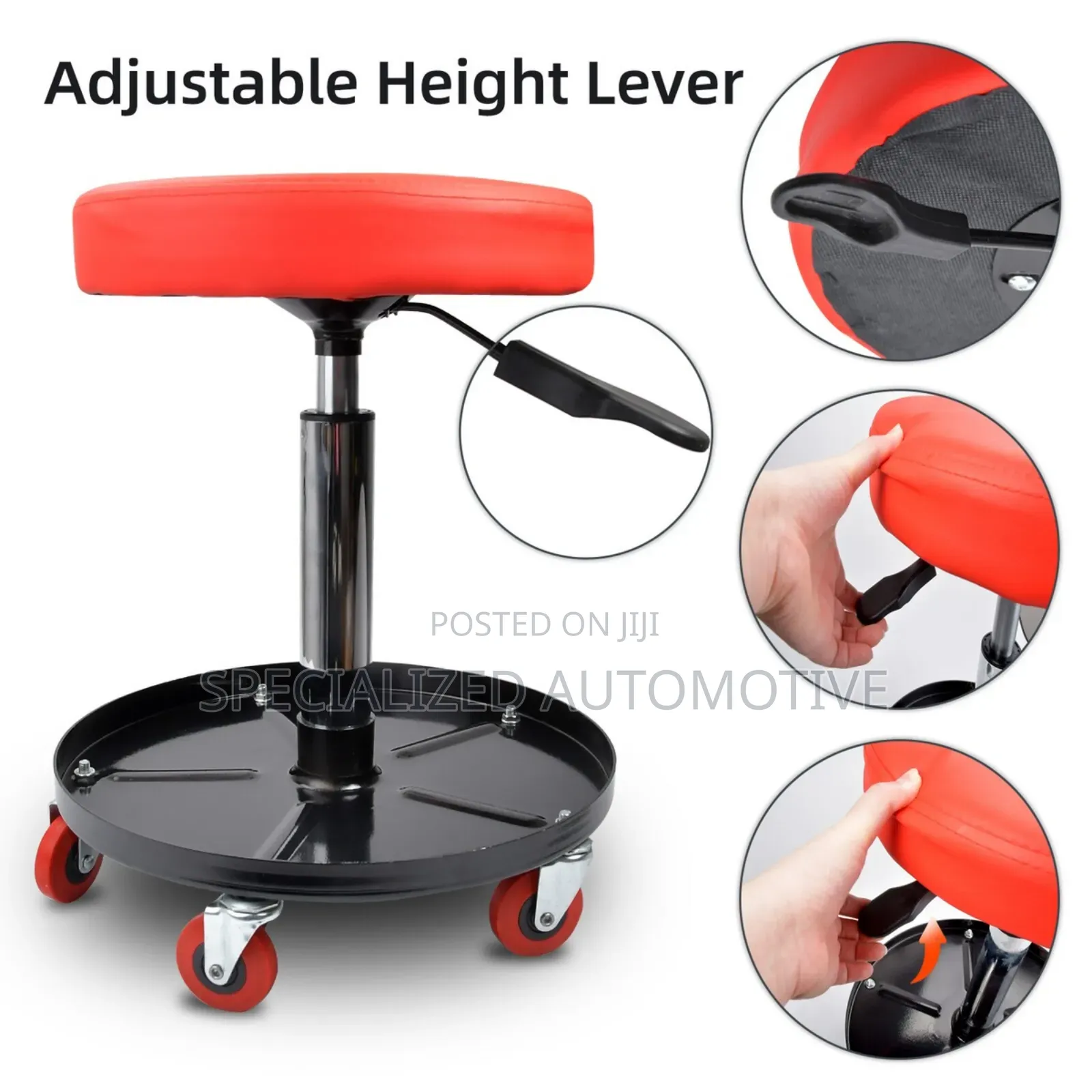 Mechanic Round Creeper Working Stool Seat With Tool Tray
