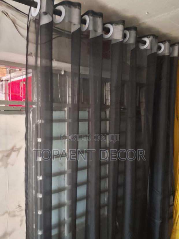 Black See Through Eyelates Window Sheers - main view