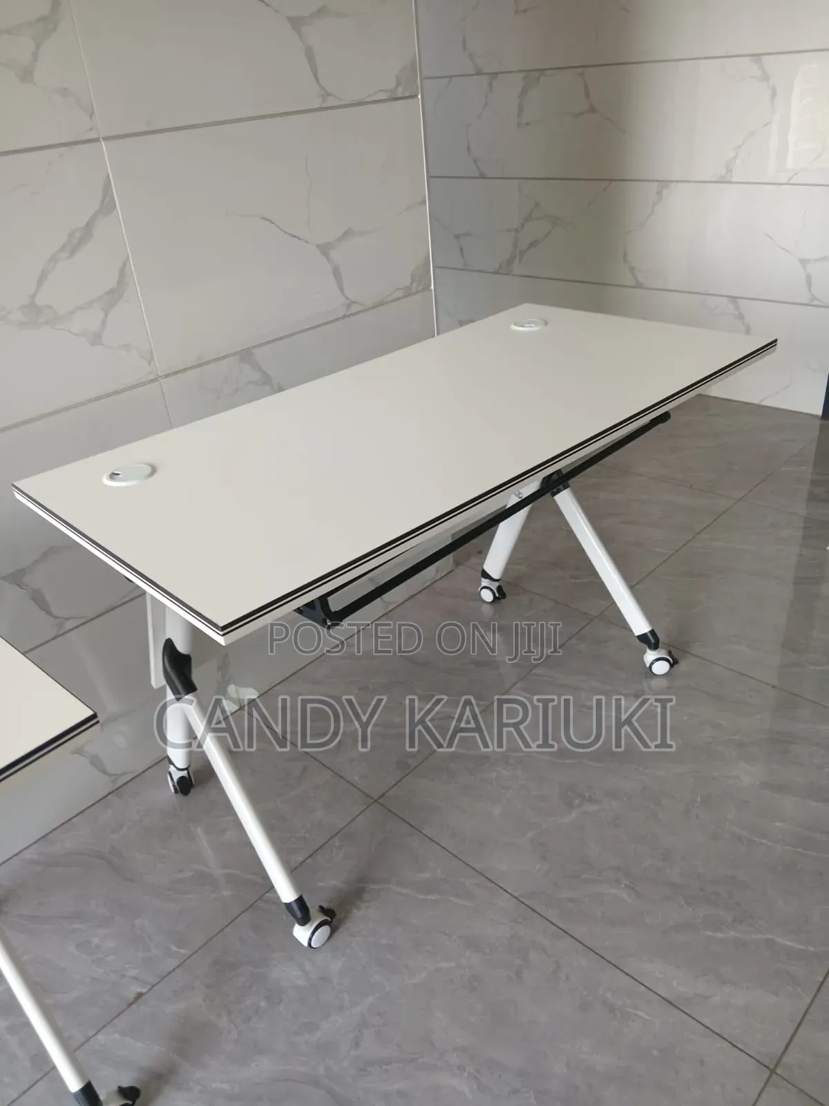 White Foldable Office Desk
