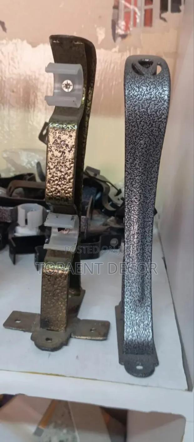 Grey And Antic Gold Double Powder Coated Curtain Rod Brackets
