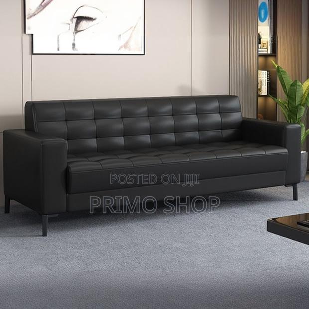 Office Sofa : Executive Leather 5-Seater Office Sofa Set, - thumbnail 2