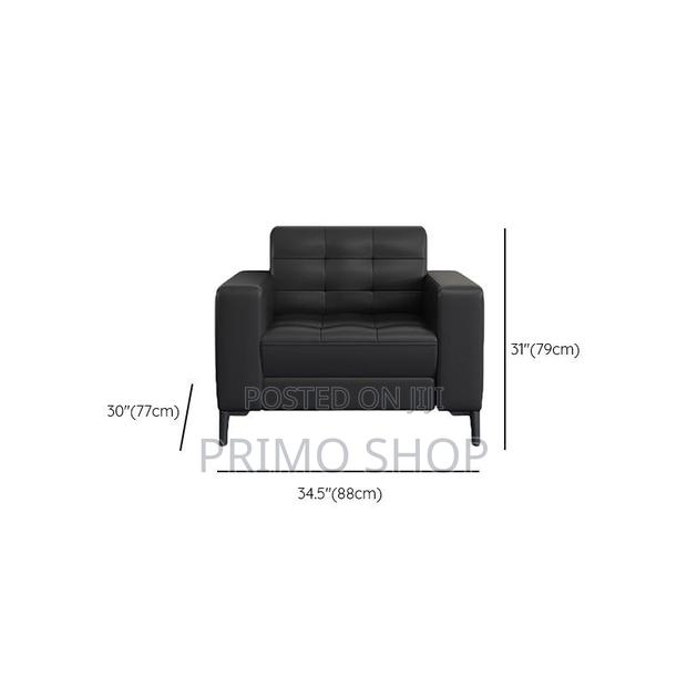 Office Sofa : Executive Leather 5-Seater Office Sofa Set, - thumbnail 3