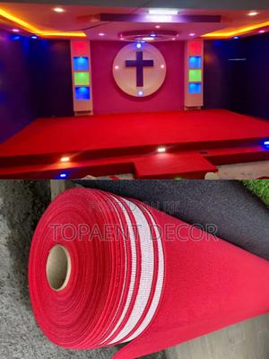 Plain Red,Full Coverage Church Pulpit Wall To Wall Delta 4mm Carpets - main view