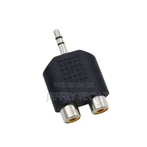 Single 3.5mm Male to 2 Rca Female Dual Splitter Interface Audio Connec