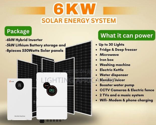 6kw Hybrid Inverter - 5.12kwh Lithium Battery - (8)550w Solar Offgrid