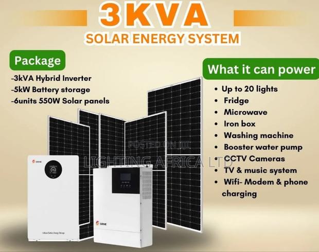 3kw Hybrid Inverter - 5.12,Kwh Lithium - (6)550w Solar Panels Off-Grid