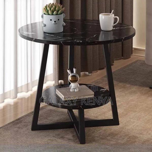 2 Layer Round 3 Legged Metal Frame Table Size - thumbnail 11