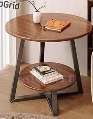 2 Layer Round Legged Metal Frame Table - main view