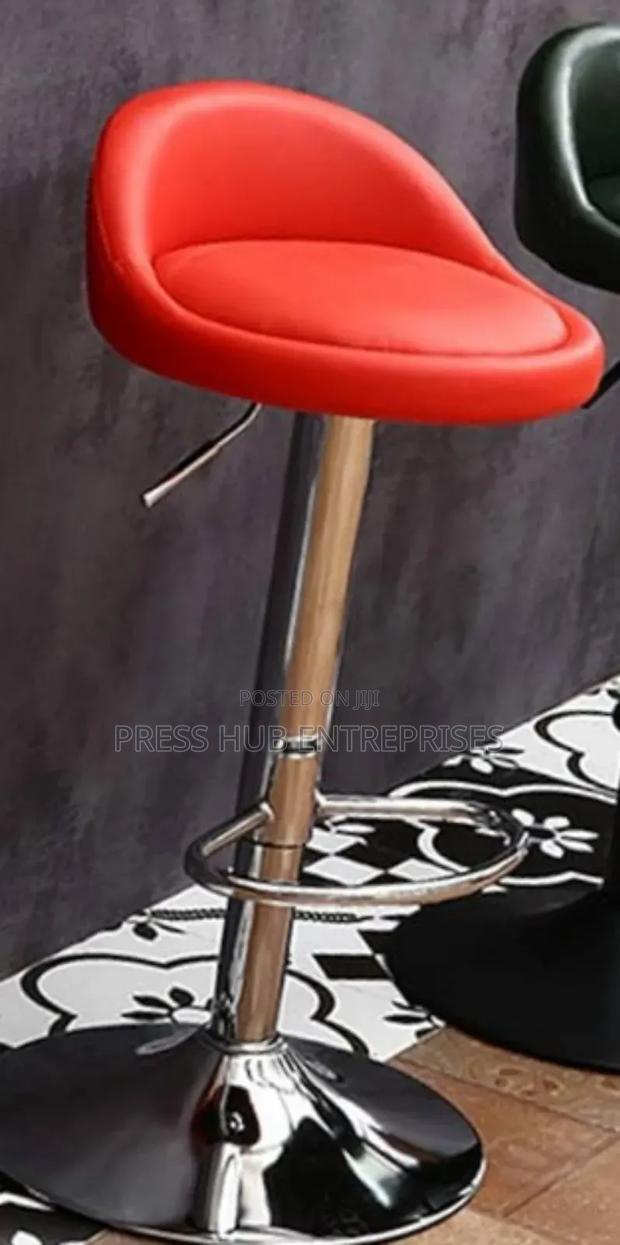 Adjustable Black Faux Leather Bar Stool - main view