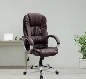 Office Chair : Brown Leather Modern Office Chair