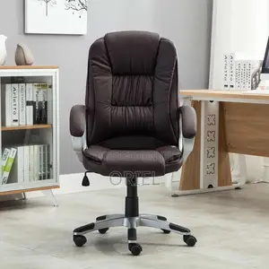 Office Chair : Brown Leather Modern Office Chair