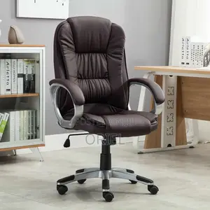 Office Chair : Brown Leather Modern Office Chair