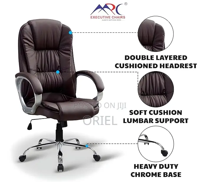 Office Chair : Brown Leather Modern Office Chair