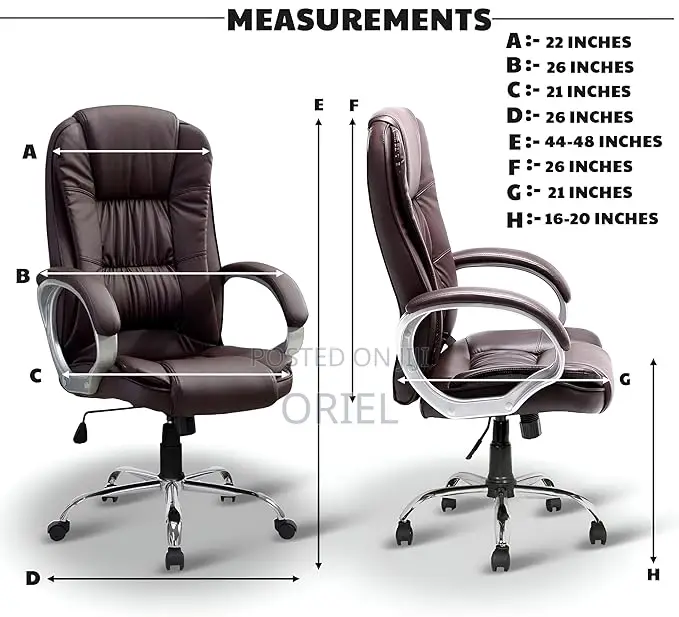 Office Chair : Brown Leather Modern Office Chair