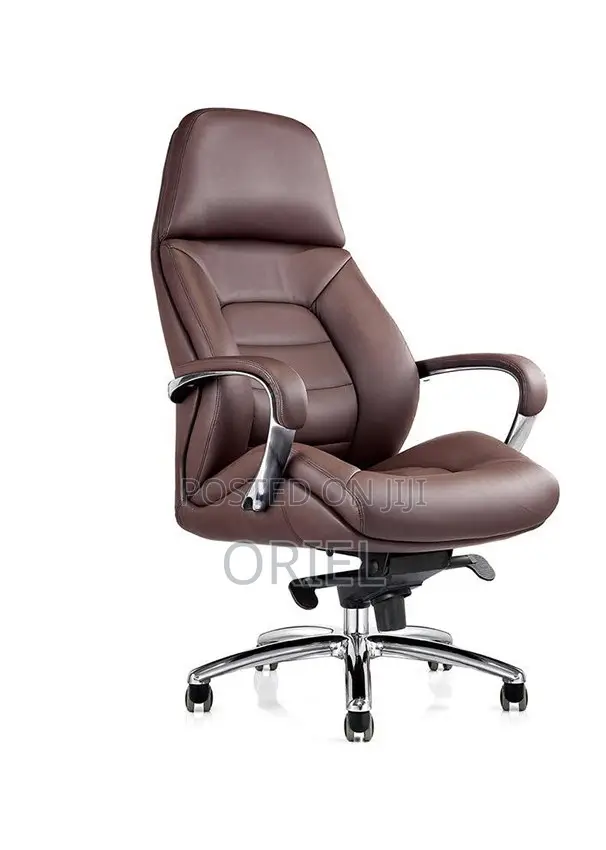 Office Chair : Brown Leather Modern Office Chair