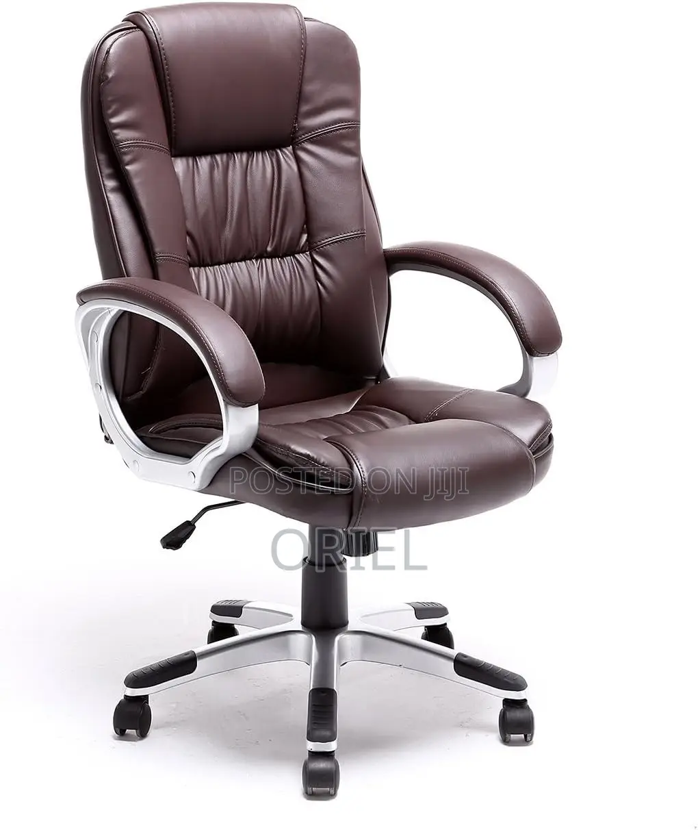 Office Chair : Brown Leather Modern Office Chair