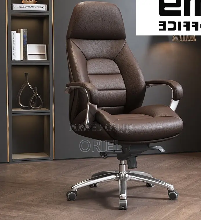 Office Chair : Brown Leather Modern Office Chair