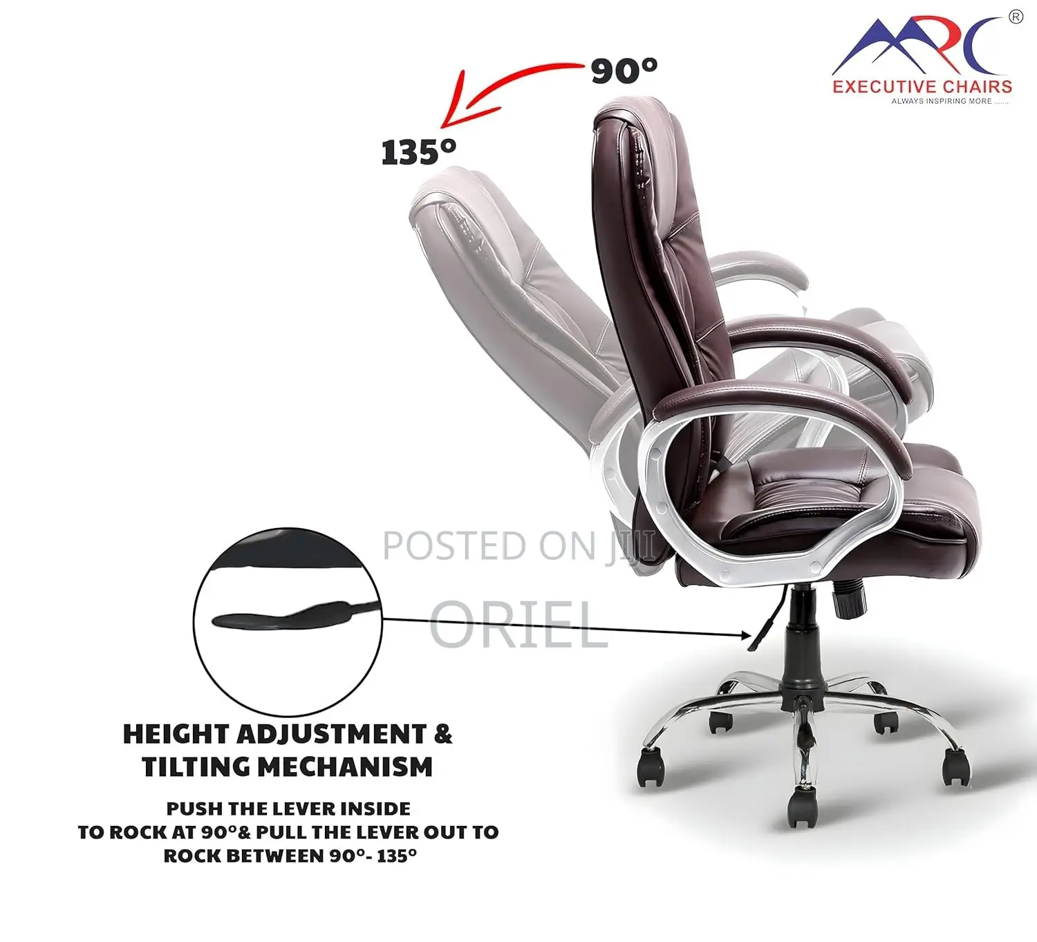 Office Chair : Brown Leather Modern Office Chair