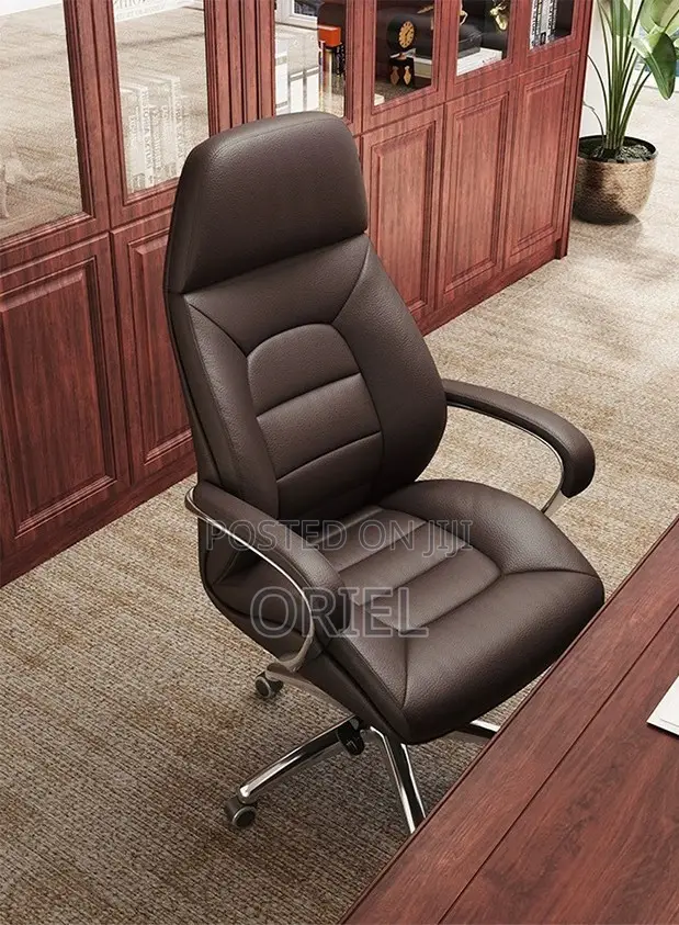 Office Chair : Brown Leather Modern Office Chair