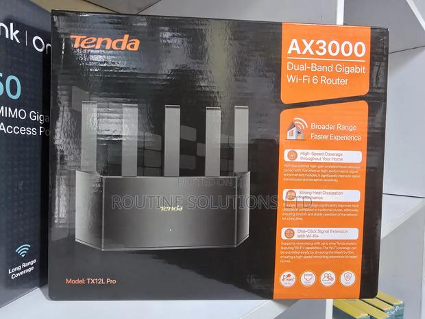 Tenda Ax3000 Dual-Band Gigabit Wifi 6 Router Tx12l Peo