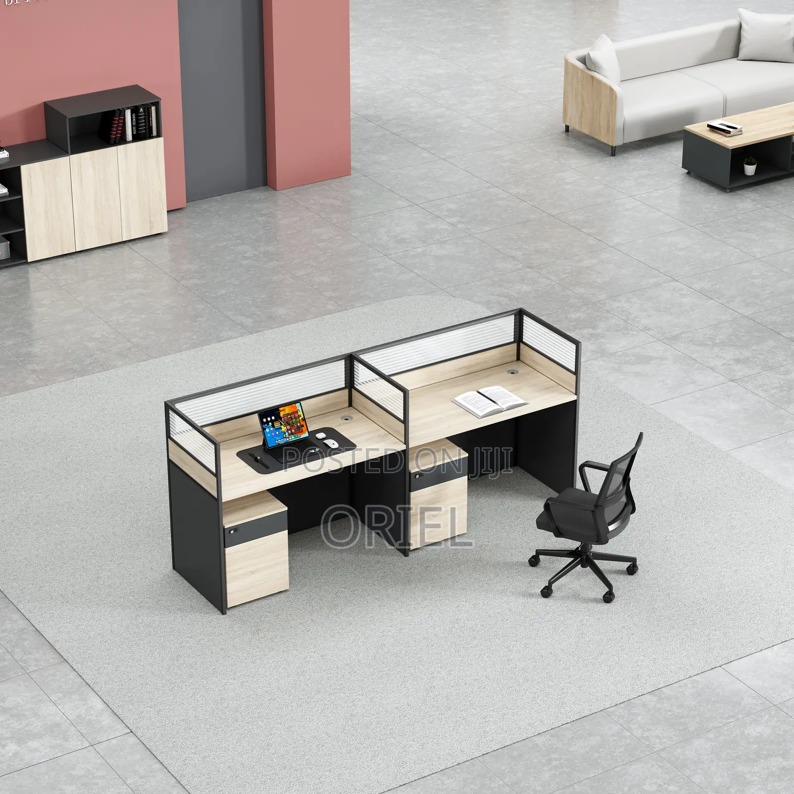 Office Workstation : Modern 2-Way Modular Office Workstation