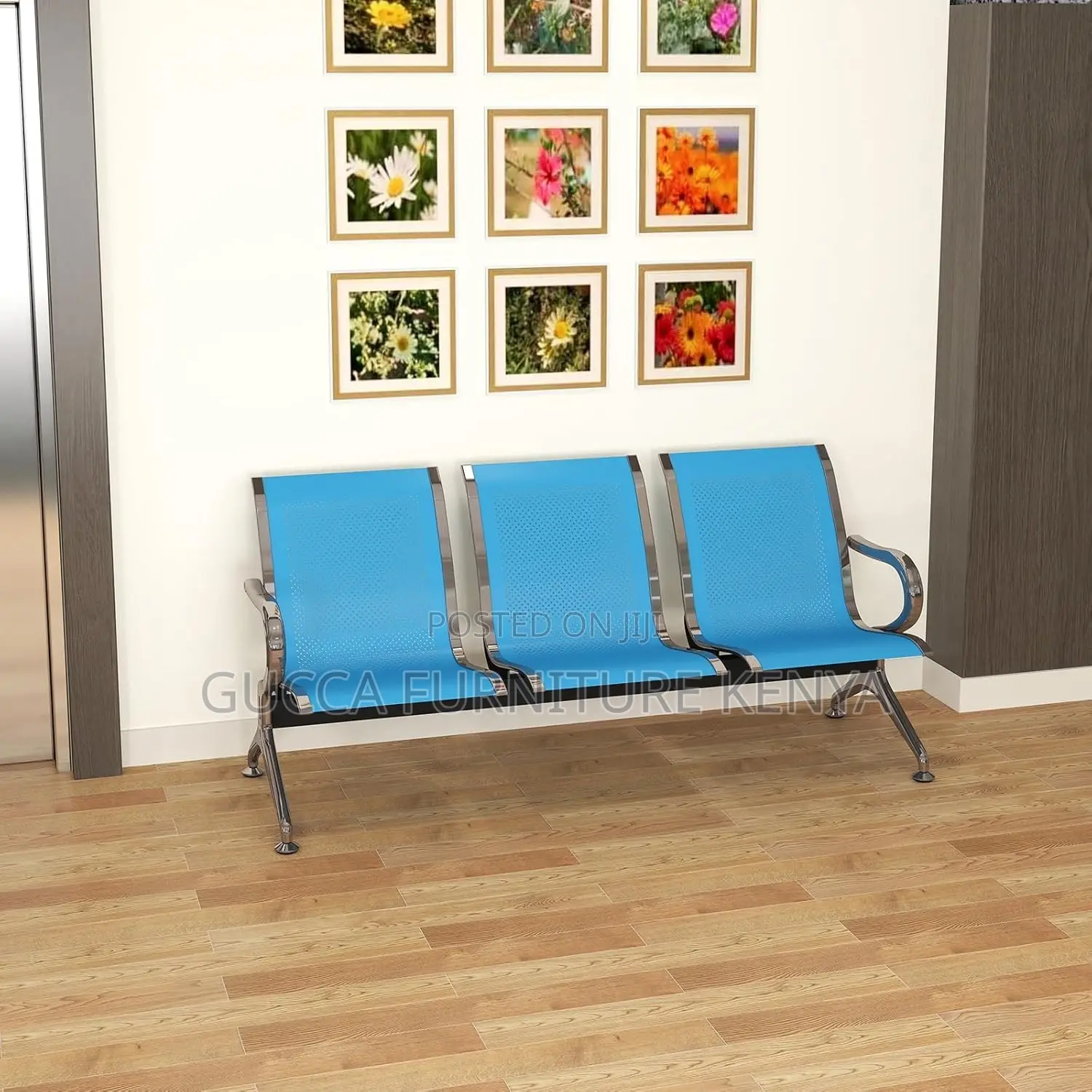 3-link Metallic Waiting Bench