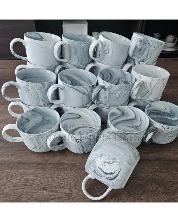 6 Pieces High Quality Gray Ceramic Mugs - main view